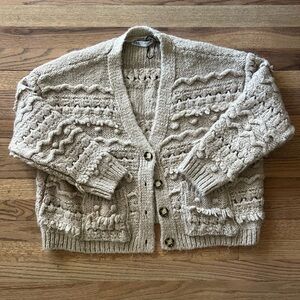 Zara Beige Knit Cardigan